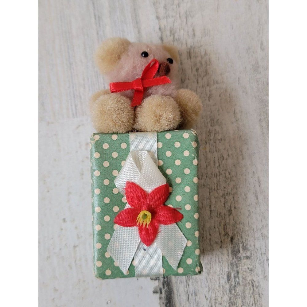 Handmade plush‎ teddybear gift box ornament Xmas